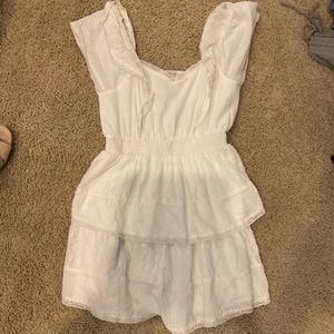 American eagle ruffle tiered mini dress in white
